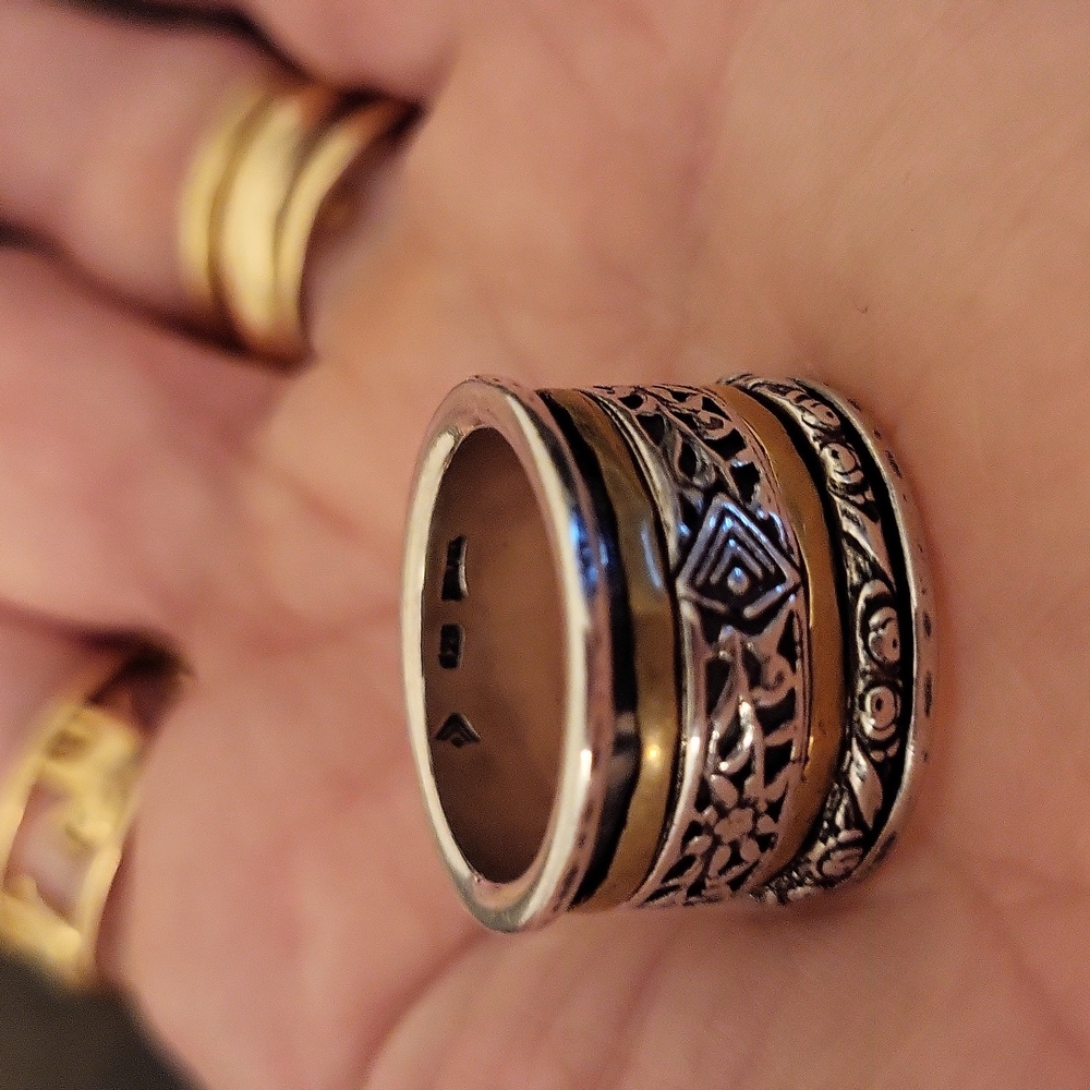Silpada Sterling Israel Brass Spinner Ring - Picture 6 of 7